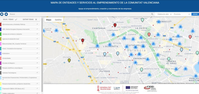 El Mapa del Ecosistema del Emprendimiento de la Comunitat Valenciana suma 760 entidades