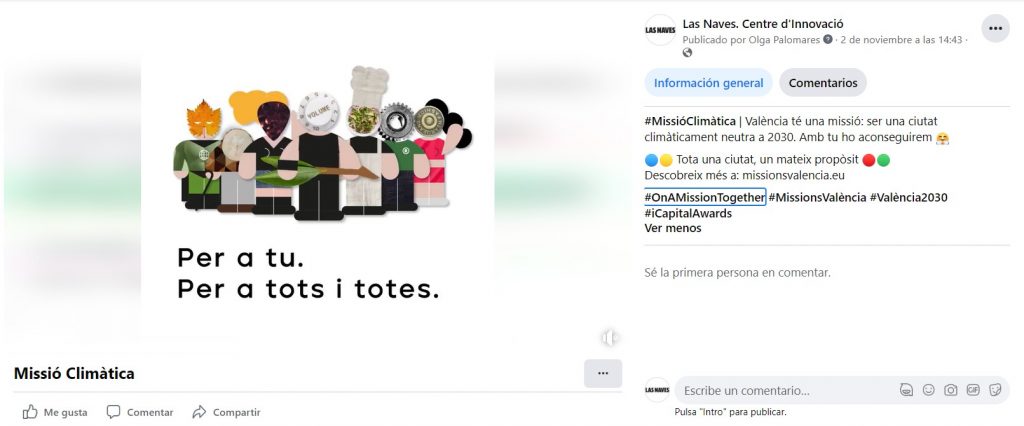 Animación Misión Climática València 2030 poara redes sociales